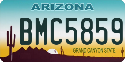 AZ license plate BMC5859