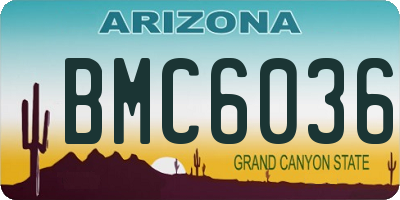 AZ license plate BMC6036
