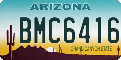 AZ license plate BMC6416