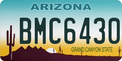 AZ license plate BMC6430
