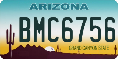 AZ license plate BMC6756