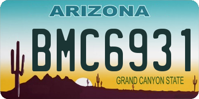 AZ license plate BMC6931