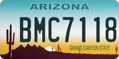 AZ license plate BMC7118