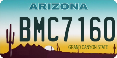 AZ license plate BMC7160