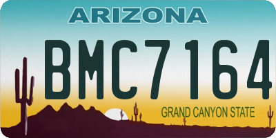 AZ license plate BMC7164