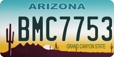 AZ license plate BMC7753