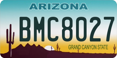 AZ license plate BMC8027
