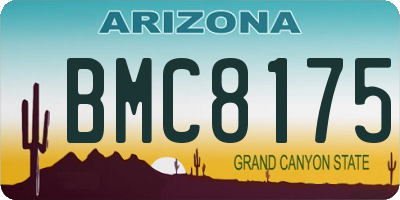 AZ license plate BMC8175
