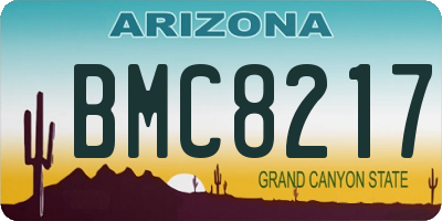 AZ license plate BMC8217