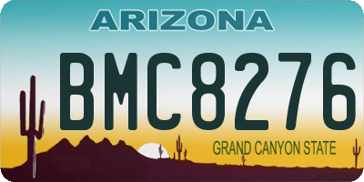 AZ license plate BMC8276
