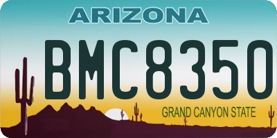 AZ license plate BMC8350