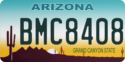 AZ license plate BMC8408