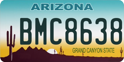 AZ license plate BMC8638