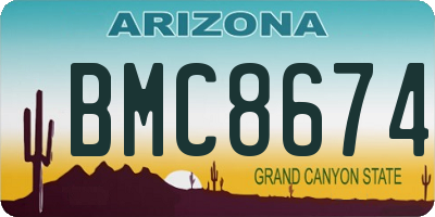 AZ license plate BMC8674