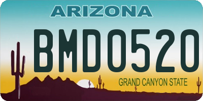 AZ license plate BMD0520