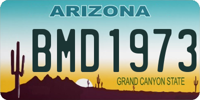 AZ license plate BMD1973