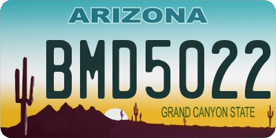 AZ license plate BMD5022