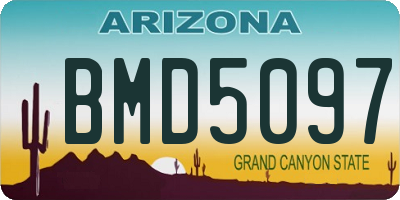 AZ license plate BMD5097