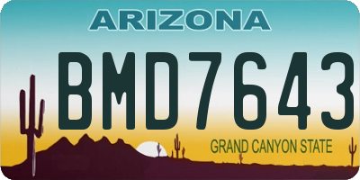 AZ license plate BMD7643
