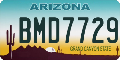 AZ license plate BMD7729