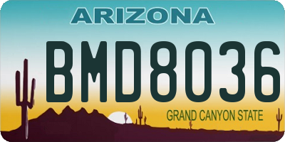 AZ license plate BMD8036
