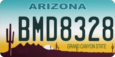 AZ license plate BMD8328