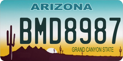 AZ license plate BMD8987