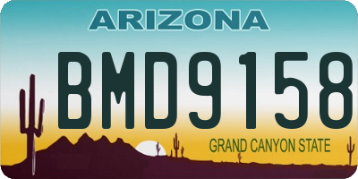 AZ license plate BMD9158