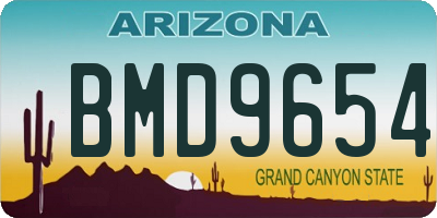 AZ license plate BMD9654