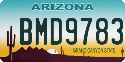 AZ license plate BMD9783