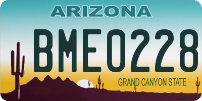 AZ license plate BME0228