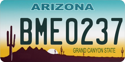 AZ license plate BME0237