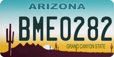 AZ license plate BME0282
