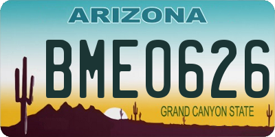 AZ license plate BME0626