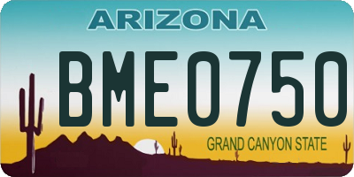 AZ license plate BME0750