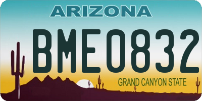 AZ license plate BME0832