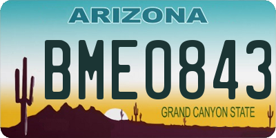 AZ license plate BME0843