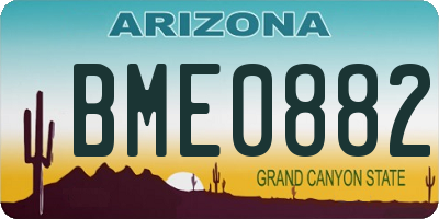 AZ license plate BME0882