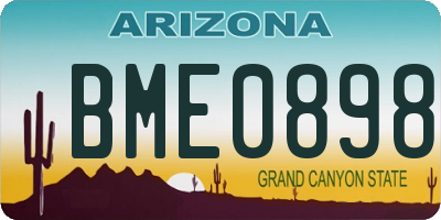 AZ license plate BME0898
