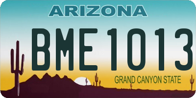 AZ license plate BME1013