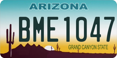 AZ license plate BME1047