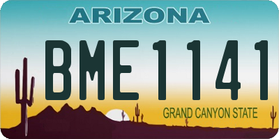 AZ license plate BME1141