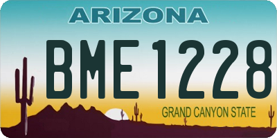 AZ license plate BME1228