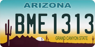 AZ license plate BME1313