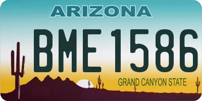 AZ license plate BME1586