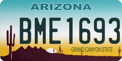 AZ license plate BME1693