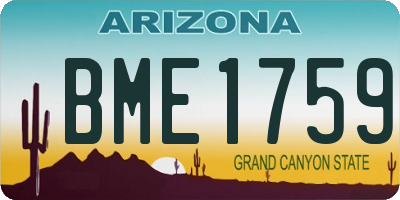 AZ license plate BME1759