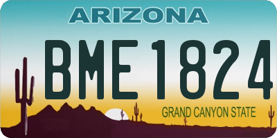 AZ license plate BME1824
