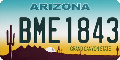 AZ license plate BME1843