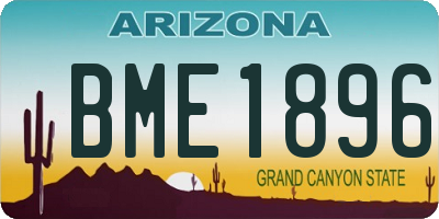 AZ license plate BME1896